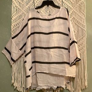 Black And Cream Striped Top